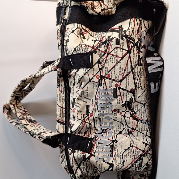 #ACW  E.M. KEKE sport canves bag collage of subway & train stations in France - Picture 2 of 16